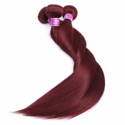 China Wine Color Silky Straight Wave 99J Dark Wine Color Hair Weave Bundles With Lace Closure, 99J Virgin Hair Colored Bundles With Lace Headband for sale