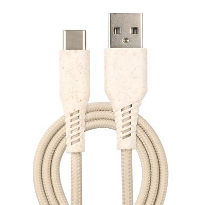 China High Quality Micro USB Data Player MP3/MP4 Type C Charger Cable For Phone Android Wheat Straw Fiber Eco Friendly for sale