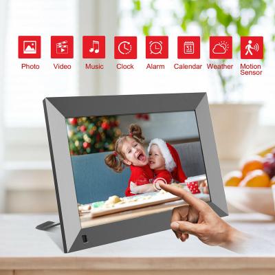 China Wifi Black Friday Wifi Digital Photo Frame Cloud Nft Art Display Video Picture New 10.1 Inch Custom Wooden Photo F for sale