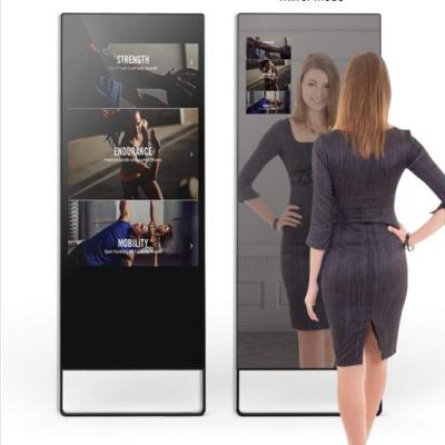 China Indoor Factory Floor Stand Magic Touch Screen Smart Mirror Interactive Digital Signage and Shows Advertising Players Screen Kiosk for sale