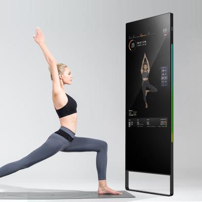 China Indoor Magic Interactive Exercise Fitness Smart LCD Digital Signage Advertising Media Player Display Mirror Kiosk for sale