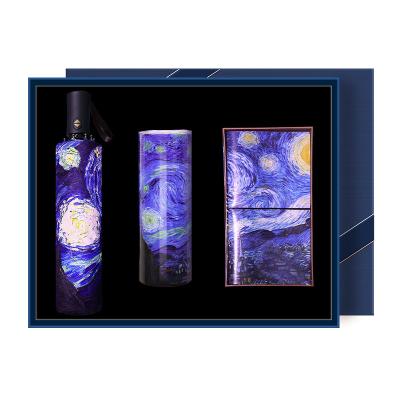 China Luxury Nonprofit Organizations Donation Gift To Customer, Employee Of Van Gogh Starry Sky Art 3 In 1 Gift Sets On Thanksgiving Day for sale