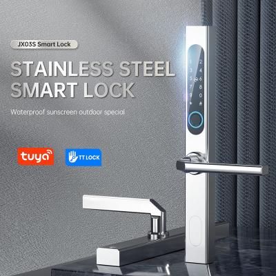 China 304 stainless steel aluminum smart door lock can choose tuya or ttlock Dx for sale