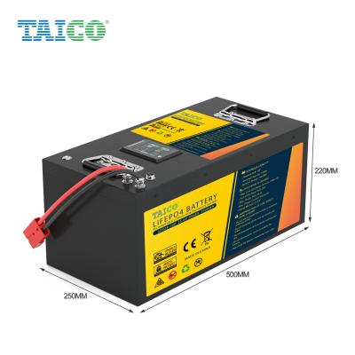 China TAICO LiFePO4 Storage EV Storage Systems TAICO LiFePO4 Batteries 16S1P 48V 80Ah Solar Power Electric Bus Car Golf Carts Battery RS485 for sale