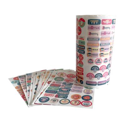 China Custom Custom Printing Waterproof Logo Stickers Sheet Self Adhesive Waterproof Sticker Roll for sale