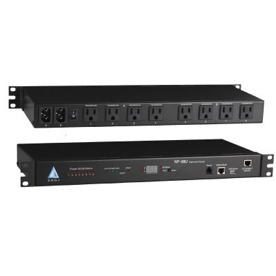 China Long Functional Lifetime Switch Rack Intelligent Power Distribution Unit Switched PDU NP-08U for sale