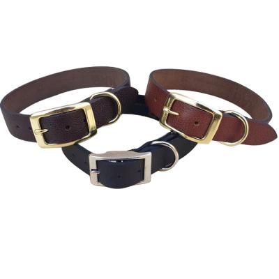 China Viable Hot Sale Luxury Leather Dog Collar and Leash Set Wholesale Drum Dyed Leather Dog Collar for sale