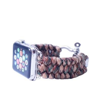 China 42mm Apple Watch Band 550 Replacement Paracord Eco-Friendly Paracord Band With Survival Stainless Steel Outdoor Snatch for sale