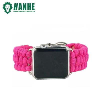 China Eco-Friendly Survival Paracord Pink Color Apple Watch Replacement Bands Designer Apple Watch Bands For 38mm iWatch Wrist Strap for sale