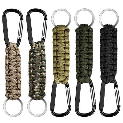 China Outdoor Gear Hiking Camping Outdoor Camping Hiking Backpack 5 Pcs Paracord Key Chain Braided Paracord Key Chain Paracord With Metal Carabiner for sale