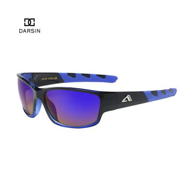 China Factory Wholesale Custom Sports Sunglasses DARSIN Rectangle Frame Mirrored Polarized Sunglasses Men for sale