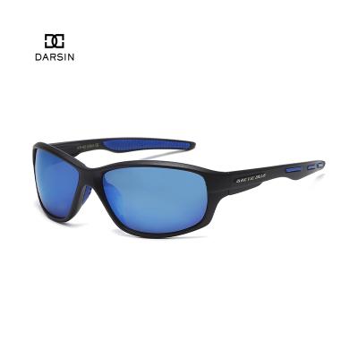 China Factory Wholesale Custom Sports Sunglasses DARSIN Blue Mirror Cycling Polarized Sport Sunglasses Men for sale