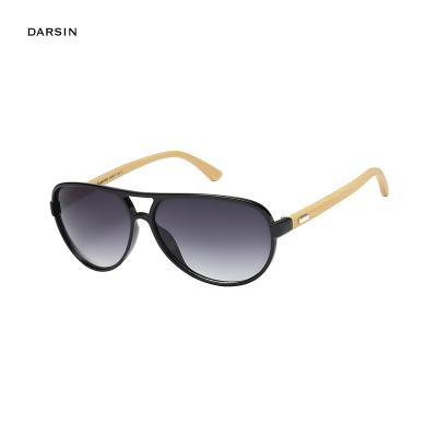 China DARSIN 2021 Environment Friendly Eyewear High Quality Wooden Bamboo Logo Shades Sunglasses Custom Aviat for sale