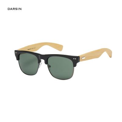 China DARSIN Eyewear 2021 Custom Made Bamboo Wooden Eyewear 2021 Environmentally Friendly Fashion Real Logo Shades Sunglasses for sale