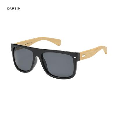 China 2021 Environmental Friendly DARSIN Eyewear Rice Shape Nail Rectangle Logo Shades Sunglasses Custom Bamboo Wood for sale