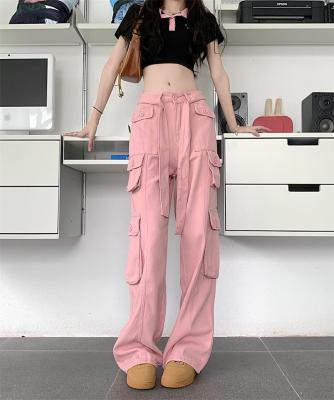 China Anti-wrinkle 2022 Autumn Solid Color Cargo Casual Pants Loose Casual Pants Plus Size Women's Cargo Pants for sale