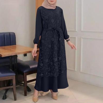 China 2022 Anti-Static Embroidered Casual Dress Fashion Tunic Style V-neck Floral Women's Dresses for sale