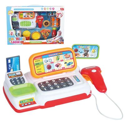 China Electronic supermarket cash register cashier desk toy for sale with light and music 39*26*5.5cm for sale