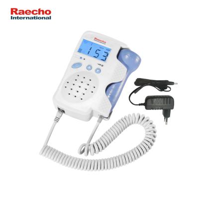 China Plastic Pocket Digital Doppler Ultrasonic Fetal Baby Heartbeat Handheld Hearer with LCD Backlight Screen for sale