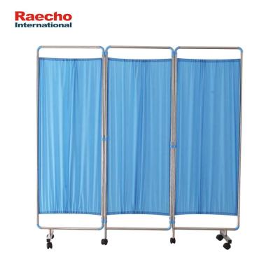 China Modern Hot Sale Stainless Steel Hospital Bed Three/Four/Five/Six Fold Screen Ward Screen With Casters for sale