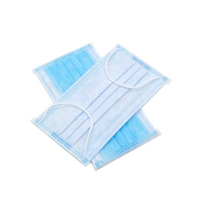 China Factory Price Breathable Dustproof In Stock Nonwoven Disposable 3layer Face Mask With Nose Bridge for sale