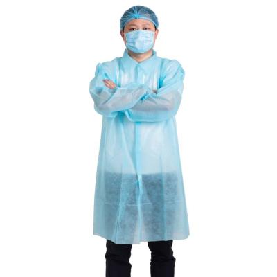 China Manufacturer Breathable Disposable Lab Coat PP/SMS/Microporous Nonwoven for Protection with Durable Button for sale