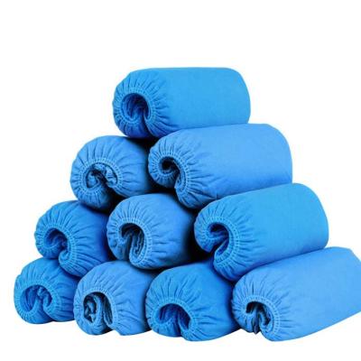 China Eco - Friendly Protective Waterproof Non - Slip Cover With Non - Woven Disposable Blue Shoe Cover for sale