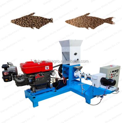 China Make Animal Feed Diesel Fish Feed Machine Floating Fish Feed Eextruder Fish Food Pellet Machine for sale