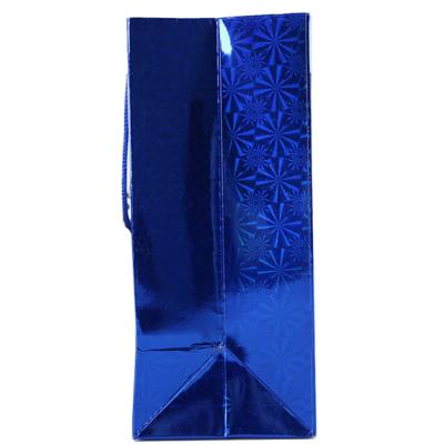 China Recyclable Custom Blue Laser Paper Bag Shopping Coated Paper Bag, Christmas Gift Paper Bag for sale