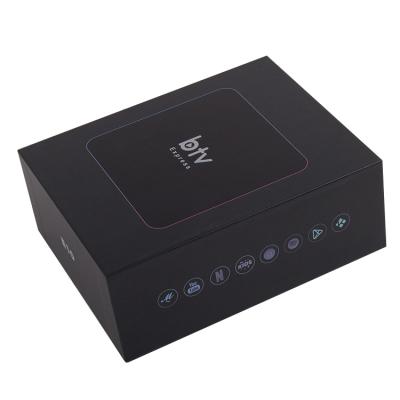 China Recyclable BTV Express Premium Black Packaging Gift Box Cable TV Box Packaging Gift Box for sale