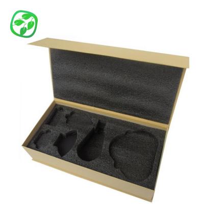 China Recyclable Magnetic Packaging Paper Box With Foam Insert Drawer Kraft Paper Box Belt Packing Gift Box for sale