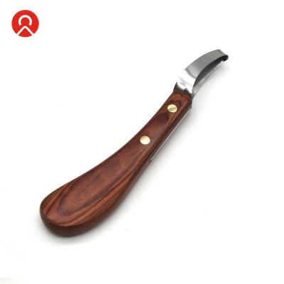 China Stainless Steel+Wood Handle Selling High Quality Professional Oval Hoof Knife With Pakka Wood Handle for sale