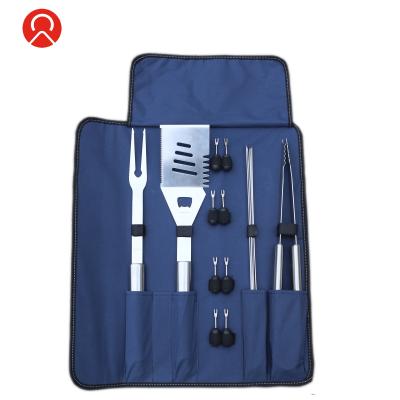 China Wholesale Easily Cleaned Amazon Stainless Steel BBQ Grill Tools 15pcs BARBECUE TOOL KIT with Carry Bag Grill Tools for sale