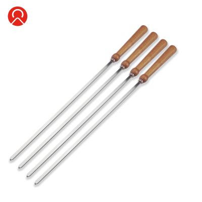 China Easily Cleaned Stainless Steel BBQ Skewers Reusable BBQ Sticks Kebab Skewers for sale