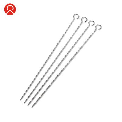 China China Professional Hot Selling Factory Wholesale Ring Tip Easily Cleaned Durable Handle Twisted Kebab Skewers 11 Inch Stainless Steel for sale