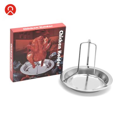 China Easily Cleaned Stainless Steel Chicken Rotisserie Rack Beer Can Stainless Steel Chicken Rack Chicken Mold for sale