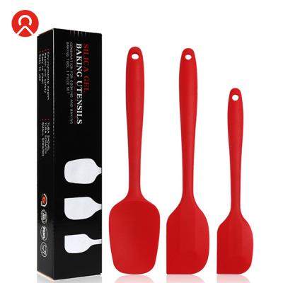 China Amazon Sustainable Hot Selling Heat Resistant Spatula, Durable Food Grade Silicone Spatula Set Silica Gel Scraper 3 Set for sale