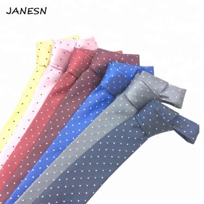 China Decoration Necktie China Factory Custom DotS Pattern Polyester Tie For Men for sale