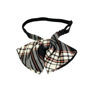 China Checked In Stock Elastic Kids Big Cotton Bow Ties Set For School Tie for sale