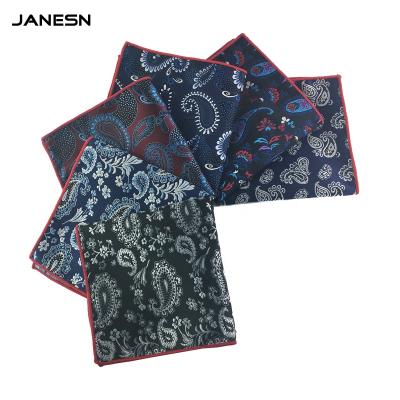 China 2020 Fashionable Paisley Jacquard Designed Patterns Woven Black Handkerchief For Men for sale