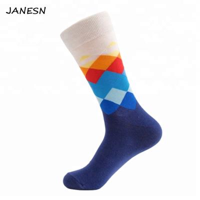 China Antibacterial Hot Colorful World Famous Funny Custom Design Painting Happy Selling Pattern Socks For Men for sale