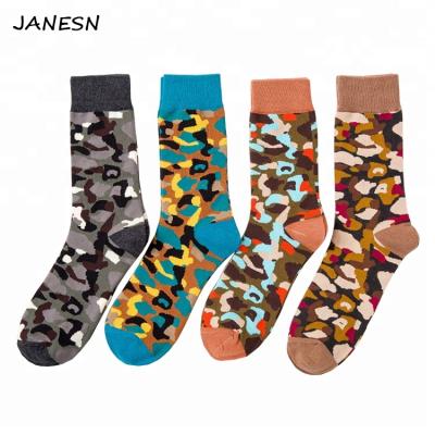 China China Manufacturer Antibacterial Wholesale Custom Cotton Knitted Camouflage Pattern Design Dress Man Socks for sale