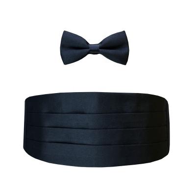 China Wide Color Elastic Black Elastic Adjustable Bow Tie Decoration Polyester Satin Set In Cloth Belts Buckle For Kids Boy for sale