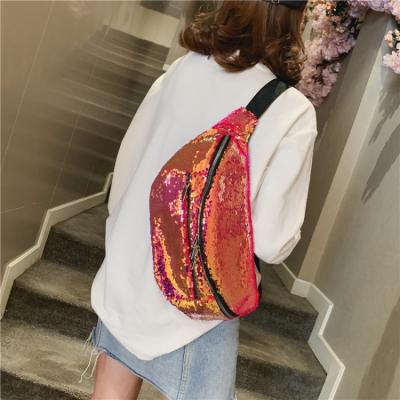 China NO 2020 Fashions Sequin Shiny Glitter Pussy Pack Cool Multifunctional Cross - Body Bag Women Waist Bag for sale