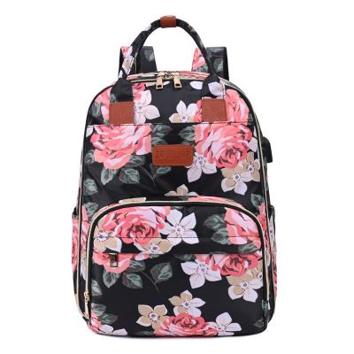 China With USB Muti Function Backpack Mommy Bag Baby Products With USB Diaper Backpack Travel Backpack for sale