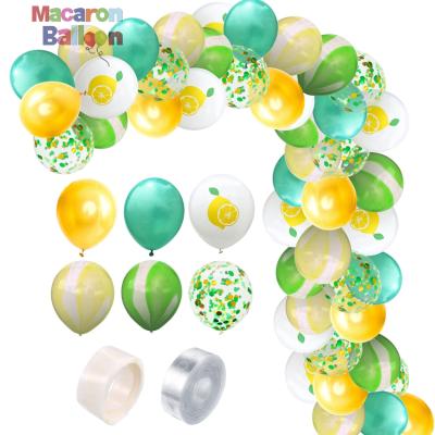 China Eco-friendly DIY Hawaii Balloon Arch Garland With Palm Leaves And Balloon Strip For Luau Summer Beach Party KK993 for sale