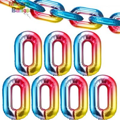 China Adding Surprise And Fun To Your Party 40inch Rainbow Chain Chains Balloon Garland Chain Arch Kit For 80s 90s Hip Hop Theme Decor KK006B for sale