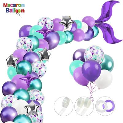 China Eco-friendly Latex Balloon Mermaid Theme Balloon Chain Set Birthday Party Baby Shower Decoration Y315 for sale