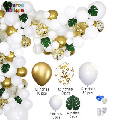 China White Gold Party Eco-Friendly Theme Balloon Garland Set Hawaiian Balloon Set Birthday Wedding Decoration Y317 for sale