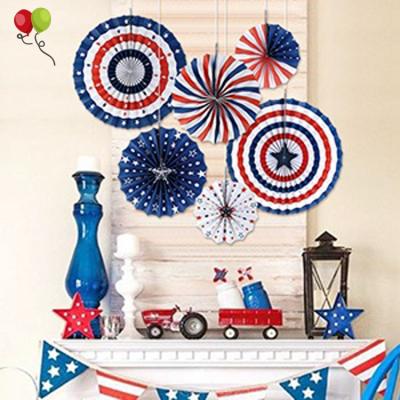 China 6pcs eco-friendly USA party decoration background wall decoration Independence Day 4th of July party decoration KD720 for sale